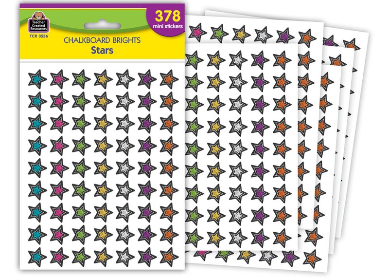 Teacher Created Resources Teacher Chalkboard Brights Stars Mini Stickers (3556) - Image 1